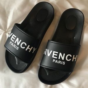 Black slide sandals